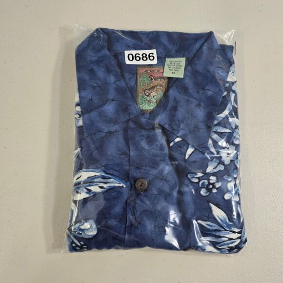 Hawaiian Rayon Shirt Mens XL Blue Aloha Floral Pineapple Connection - Picture 12 of 12